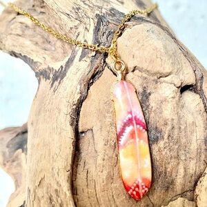 Boho feather rustic necklace w southwestern native vibe